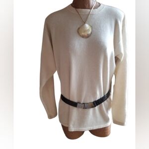 Fine knit, Cream Cashmere, Long-Sleeve Sweater